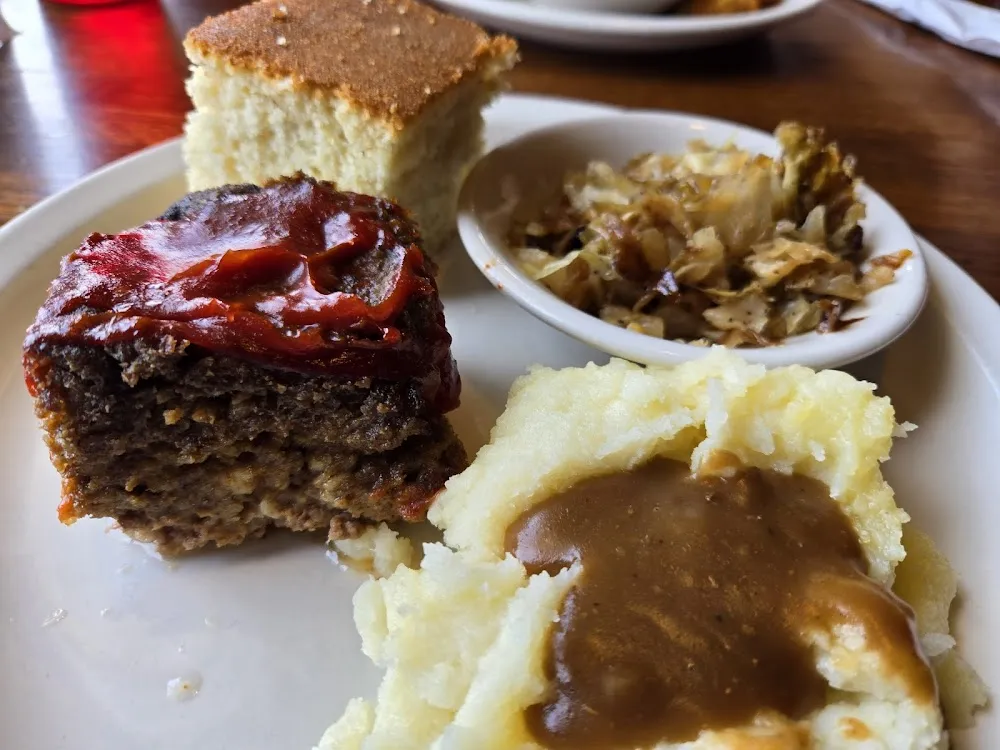 Meatloaf Cornbread Fried Cabbage